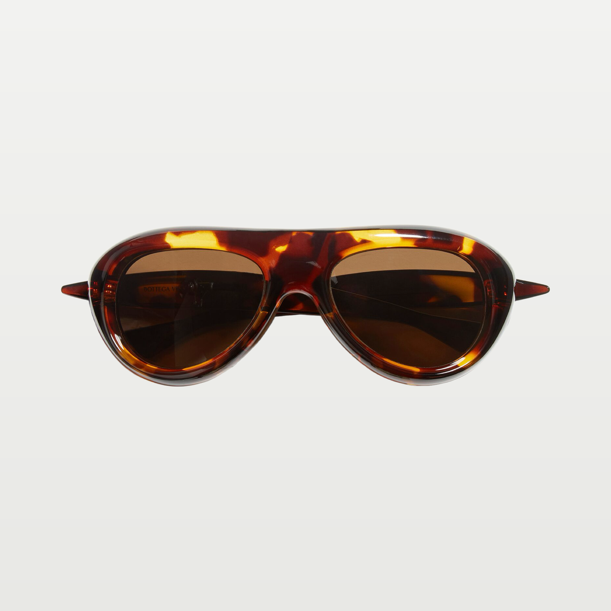 Bottega Veneta Sardine Aviator Sunglasses in Havana/brown