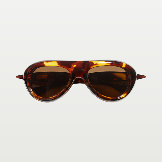Bottega Veneta Sardine Aviator Sunglasses in Havana/brown