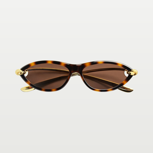 Bottega Veneta Knot Cat Eye Sunglasses in Havana/gold/brown