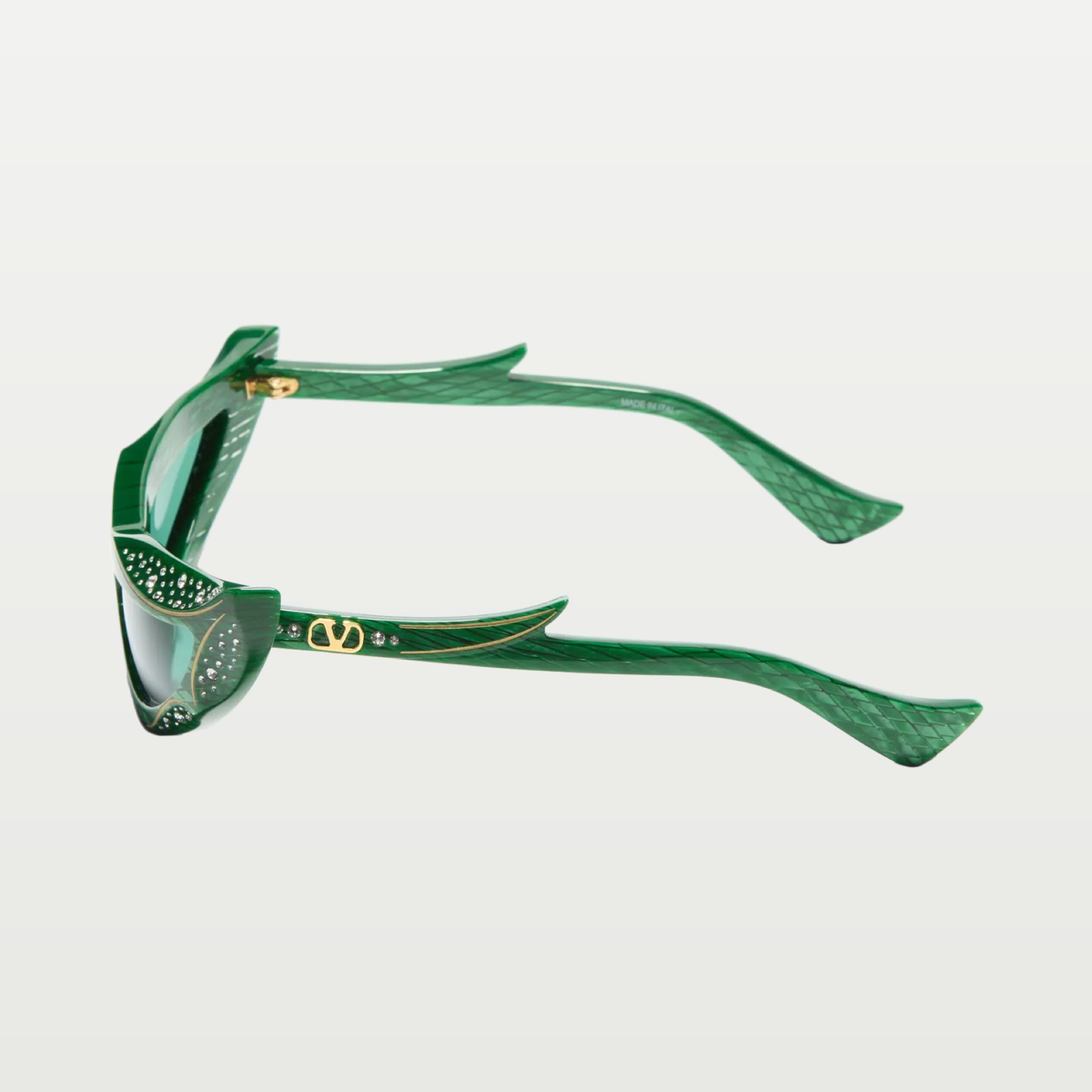 Valentino Cat-Eye Acetate Eyewear — GREEN/GREEN
