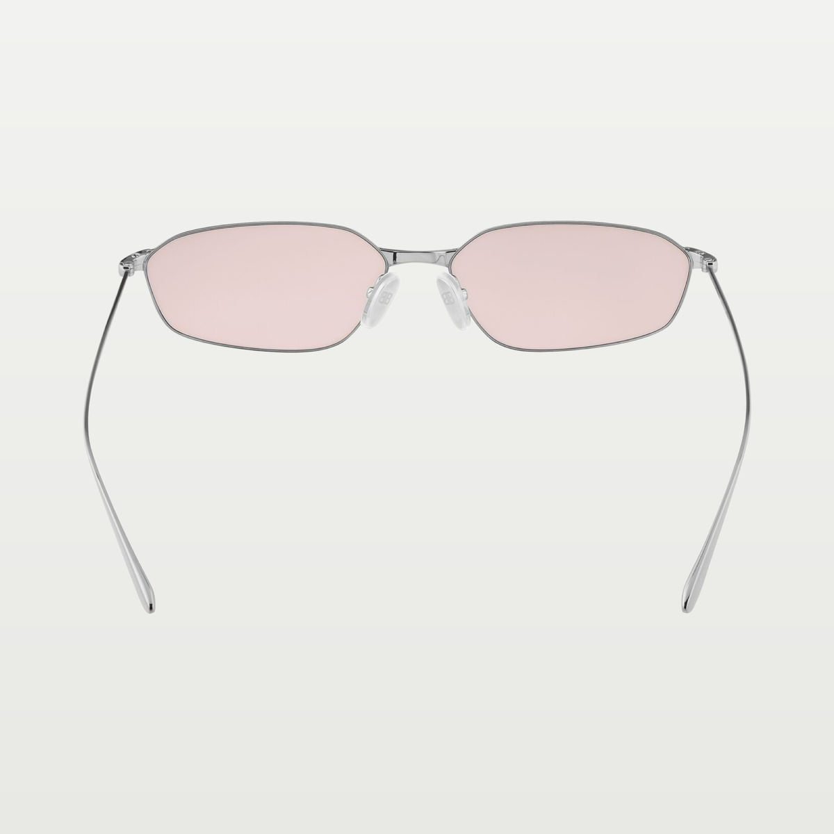Balenciaga Invisible 2.0 Oval Sunglasses in Light Silver