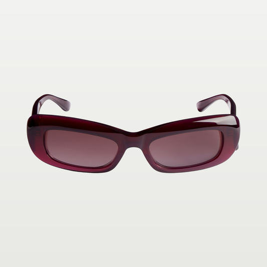Balenciaga Women's Diva Rectangle Sunglasses in Dark Burgundy