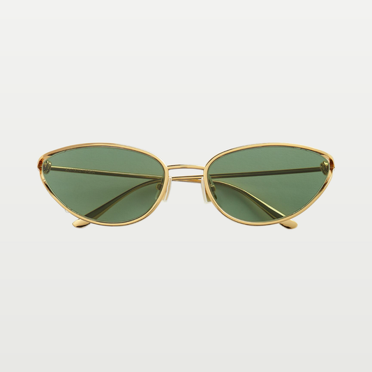 Bottega Veneta Knot Cat Eye Sunglasses in Gold/green