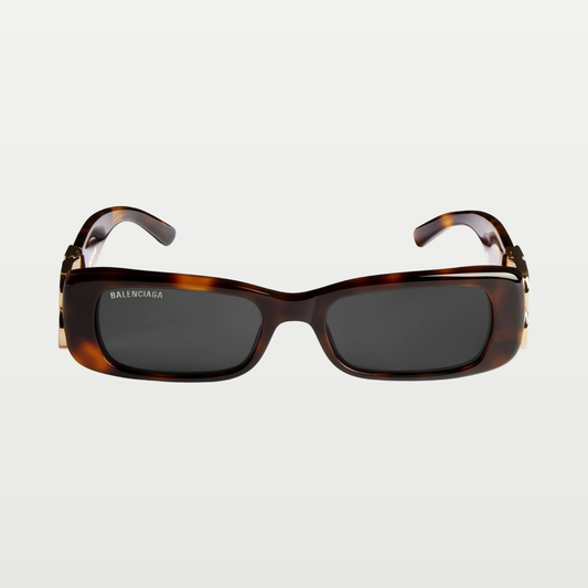 Balenciaga Women's Dynasty Rectangle Sunglasses in Mid Havana