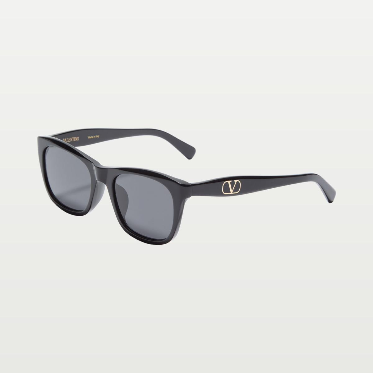 Valentino Rectangular Acetate Glasses — BLACK/GRAY
