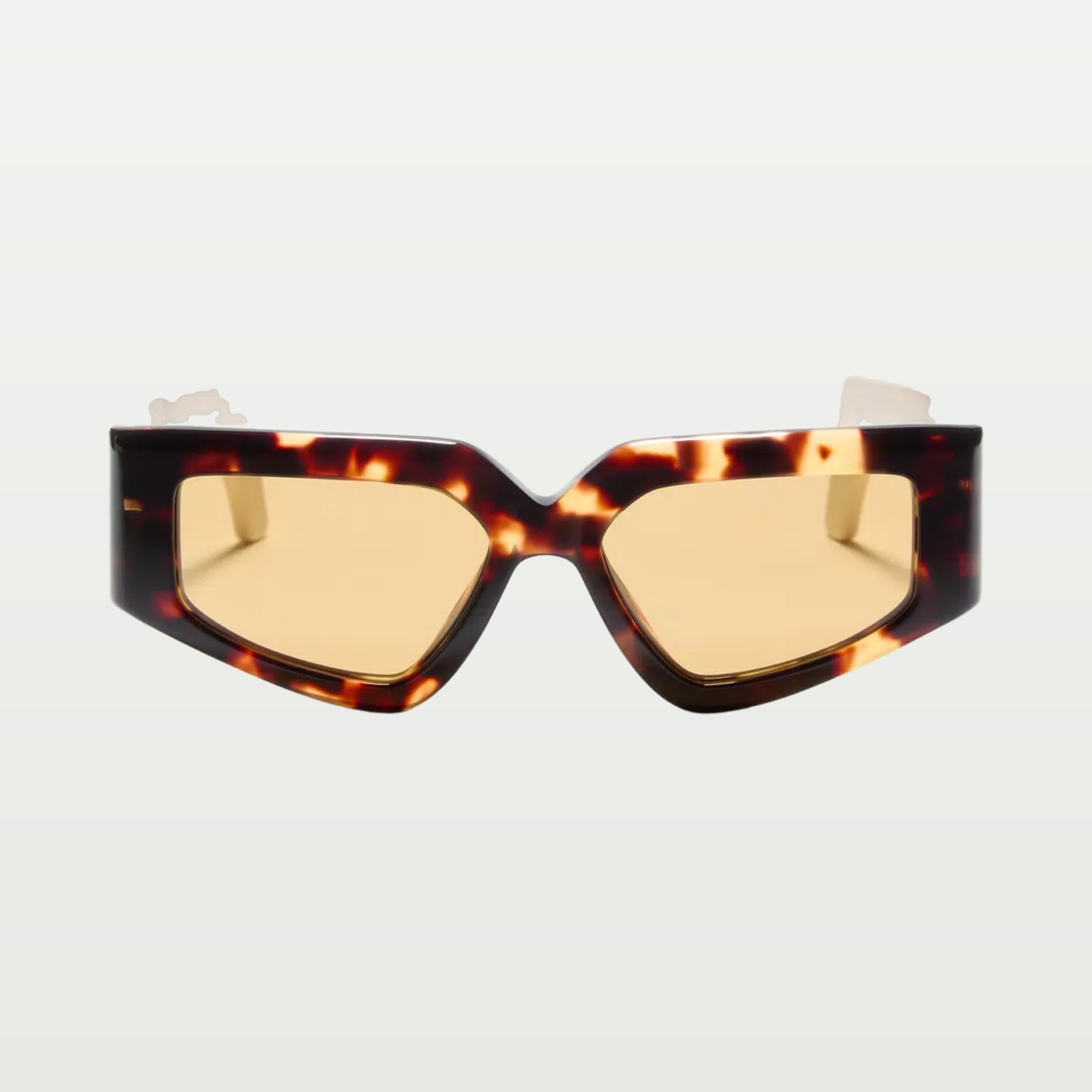 Valentino Geometric Acetate Eyewear — IVORY/BLACK/BROWN