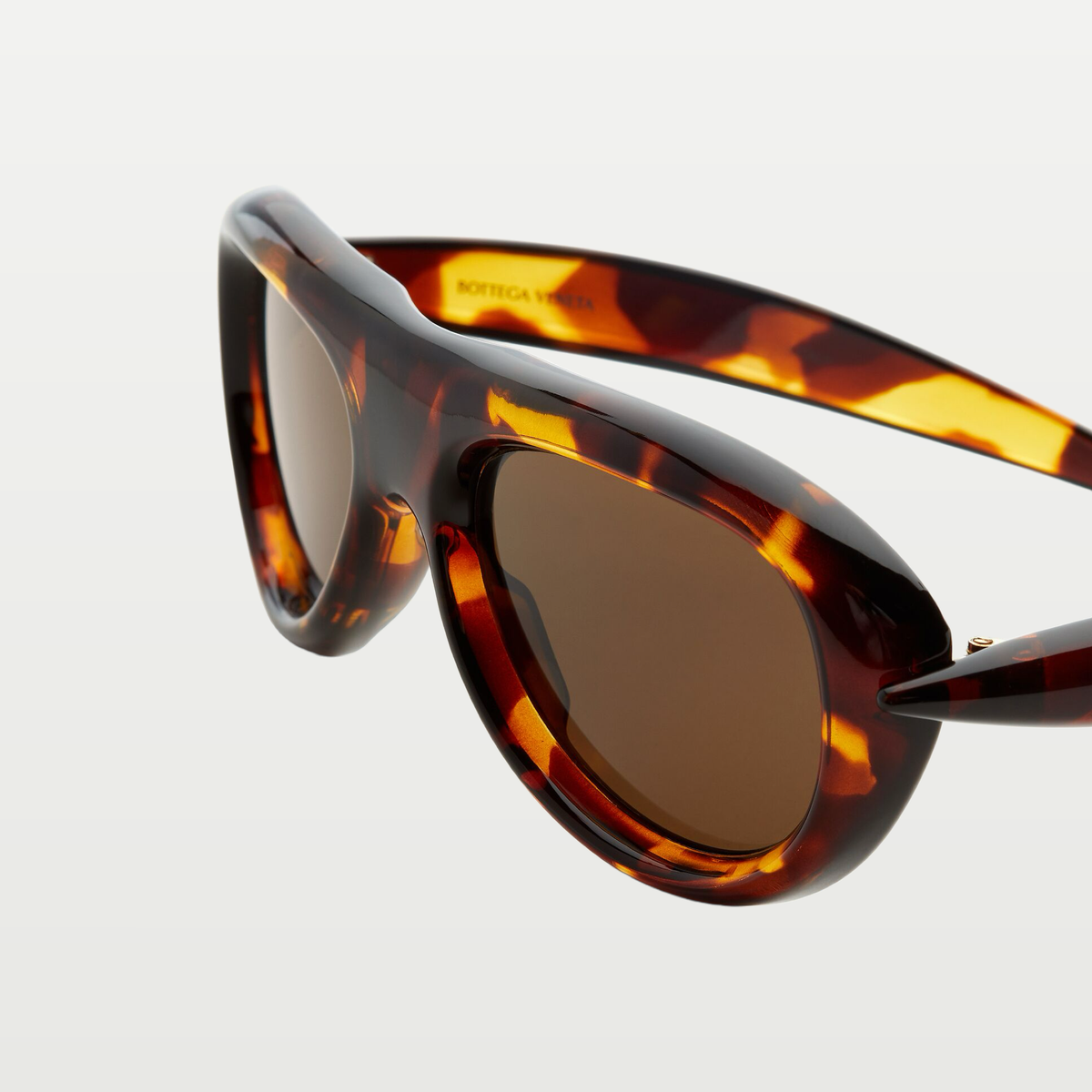 Bottega Veneta Sardine Aviator Sunglasses in Havana/brown