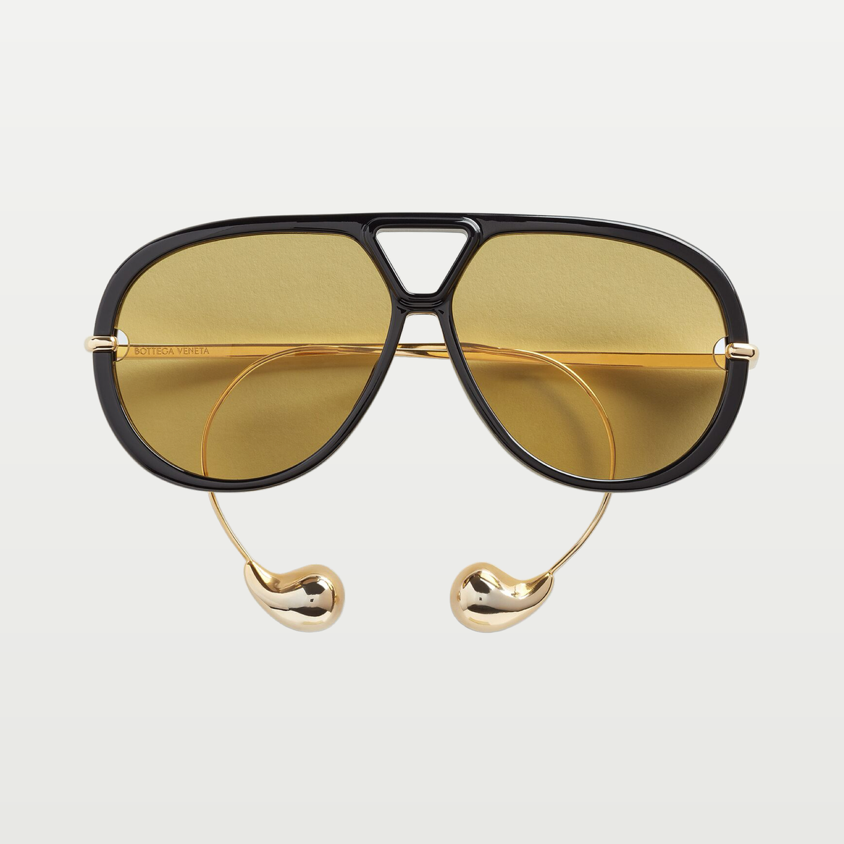Bottega Veneta Drop Aviator Sunglasses in Black/yellow