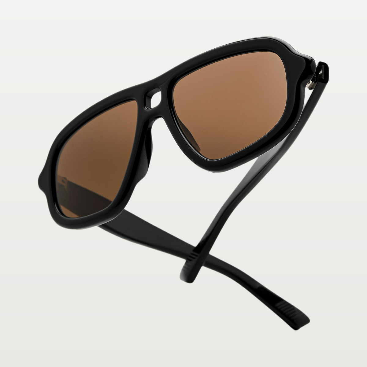 Bottega Veneta Sophia Ribbon Aviator Sunglasses in Black/brown