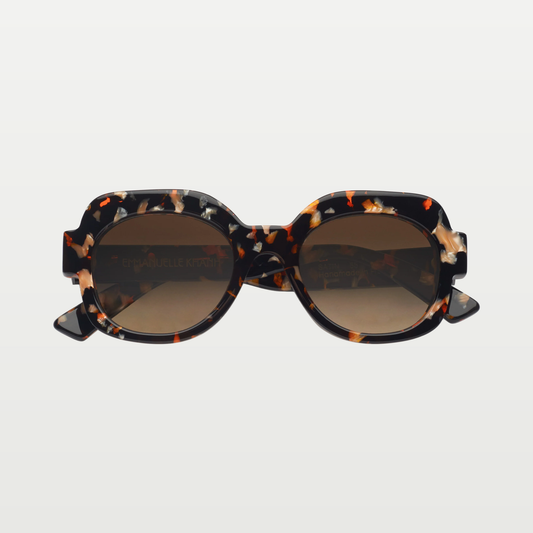 Emmanuelle Khanh Sunglasses SATIN — BLACK SHINE ORANGE PEARL