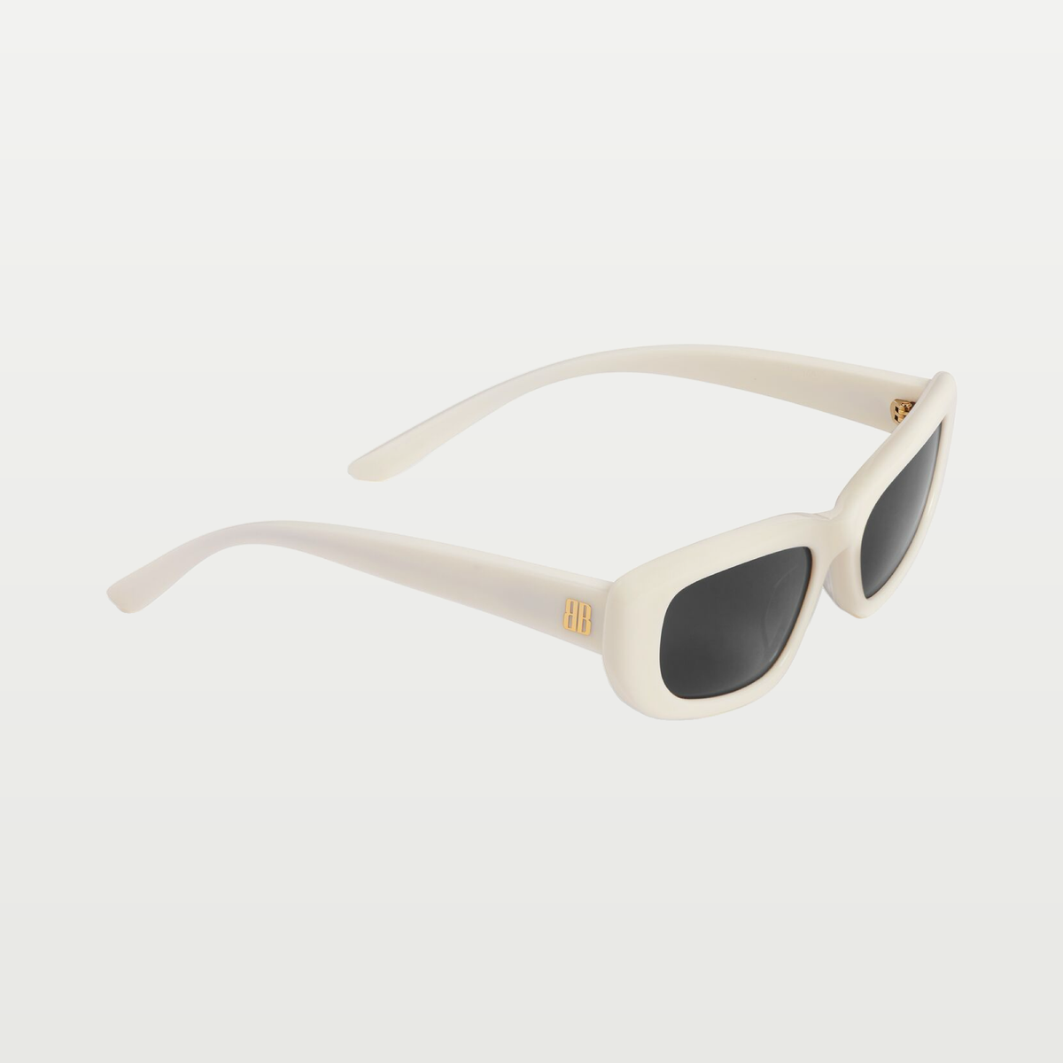 Balenciaga Women's Palma Rectangle Sunglasses in Ivory Cream