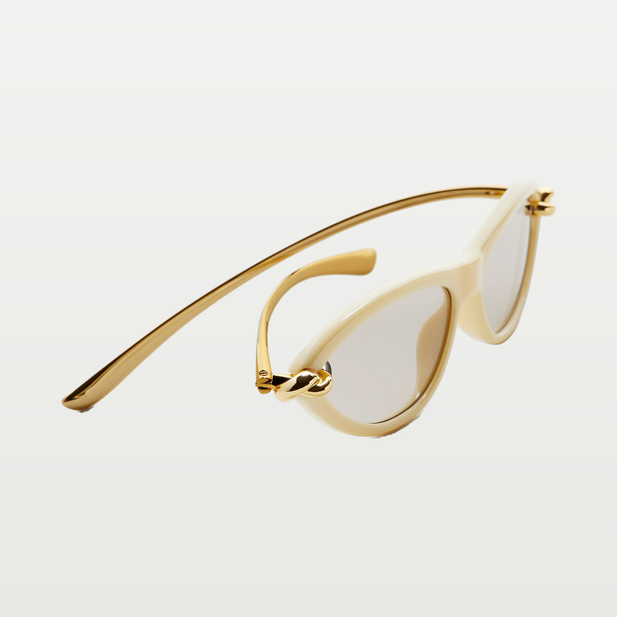 Bottega Veneta Knot Cat Eye Sunglasses in Beige/grey