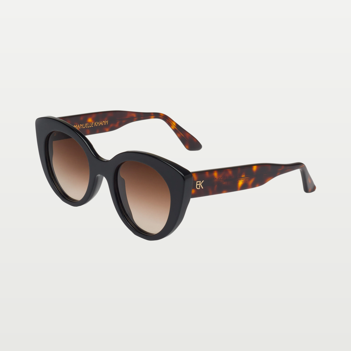 Emmanuelle Khanh Sunglasses PORTIA — BLACK - ORGANIC DARK TORTOISE