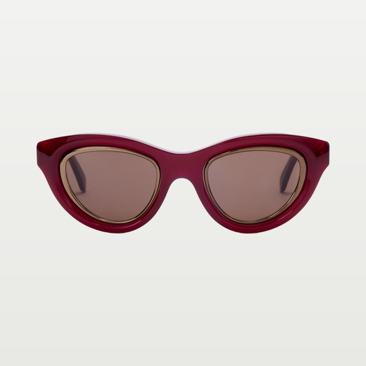 LOEWE Mini Anagram Cateye sunglasses in Milky Burgundy