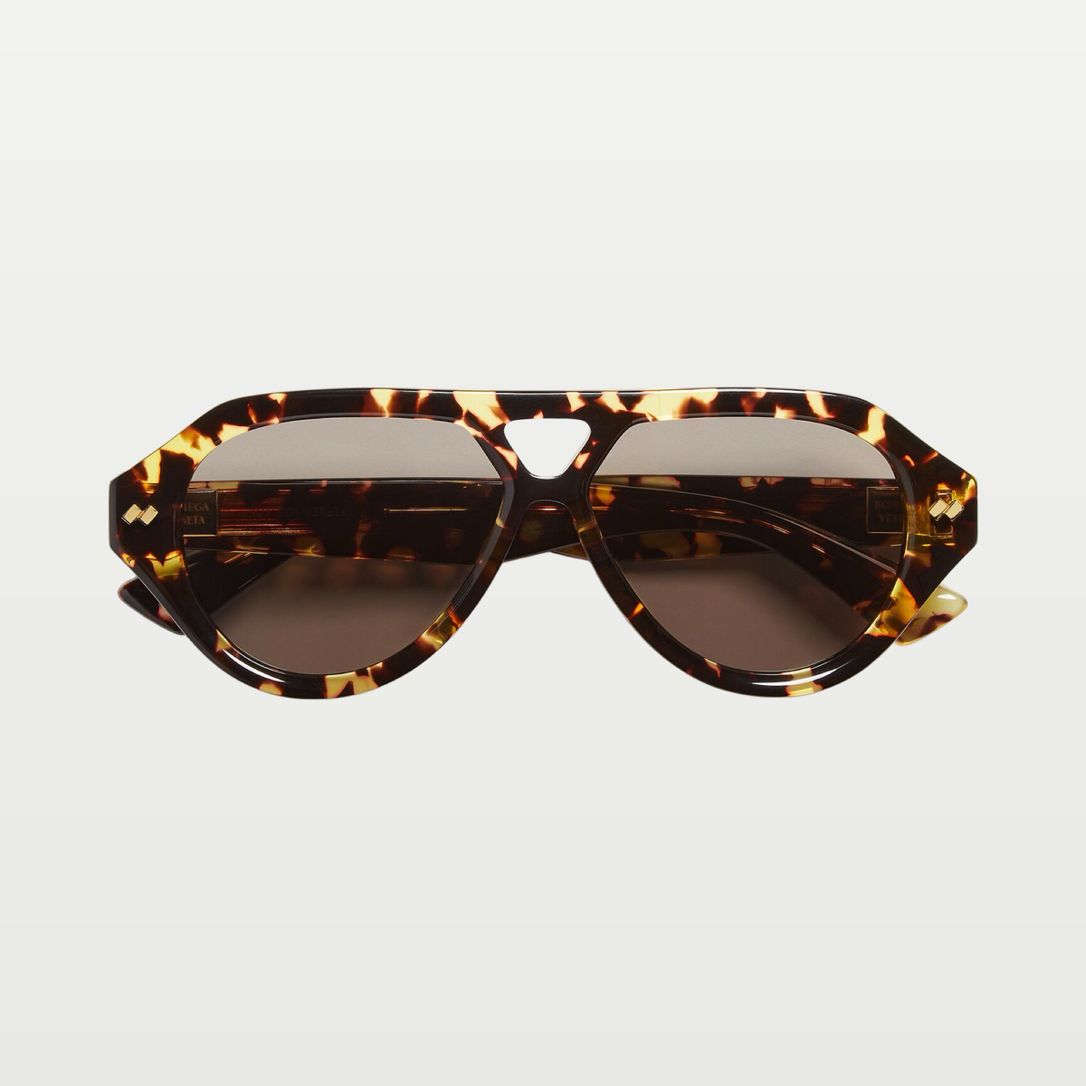 Bottega Veneta Dizzy Aviator Sunglasses in Havana/brown