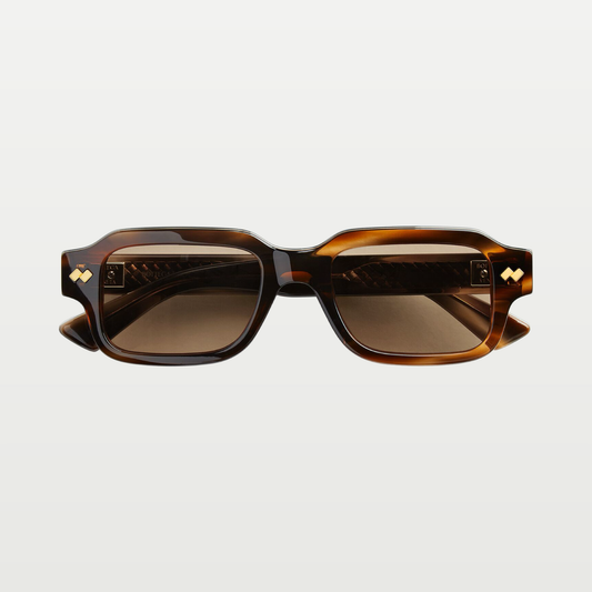 Bottega Veneta Intrecciato Rectangular Sunglasses in Havana/brown