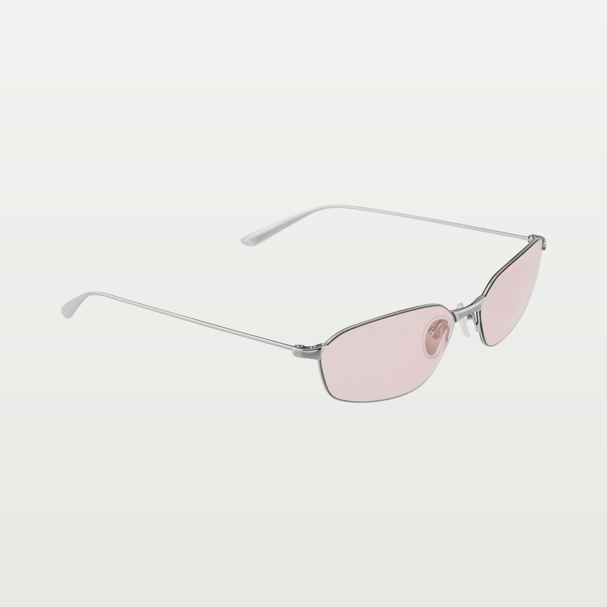 Balenciaga Invisible 2.0 Oval Sunglasses in Light Silver