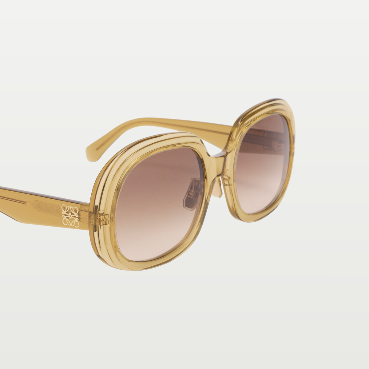 LOEWE Mini Anagram Steps Square sunglasses in Transparent Olive