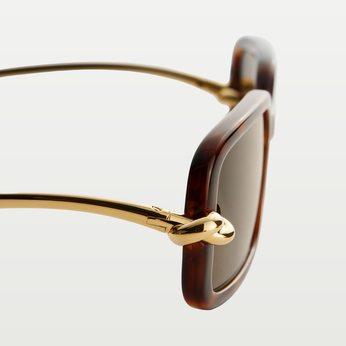 Bottega Veneta Knot Rectangular Sunglasses in Havana/brown
