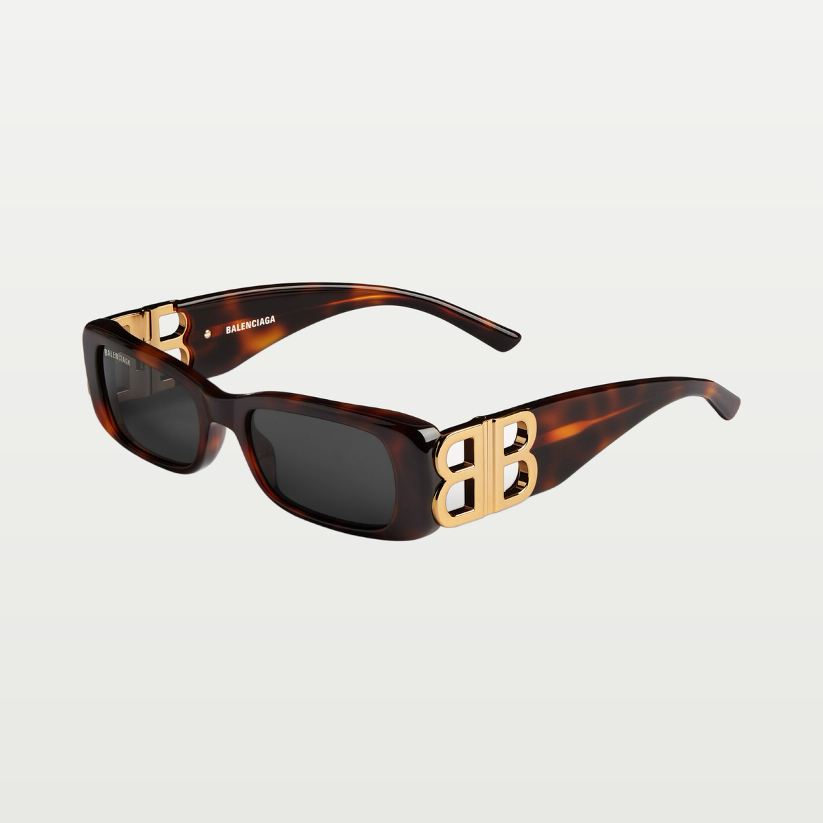 Balenciaga Women's Dynasty Rectangle Sunglasses in Mid Havana