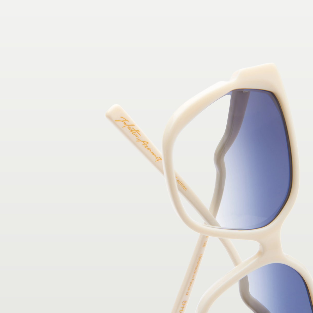 Emmanuelle Khanh Rectangular acetate sunglasses — ORGANIC IVORY