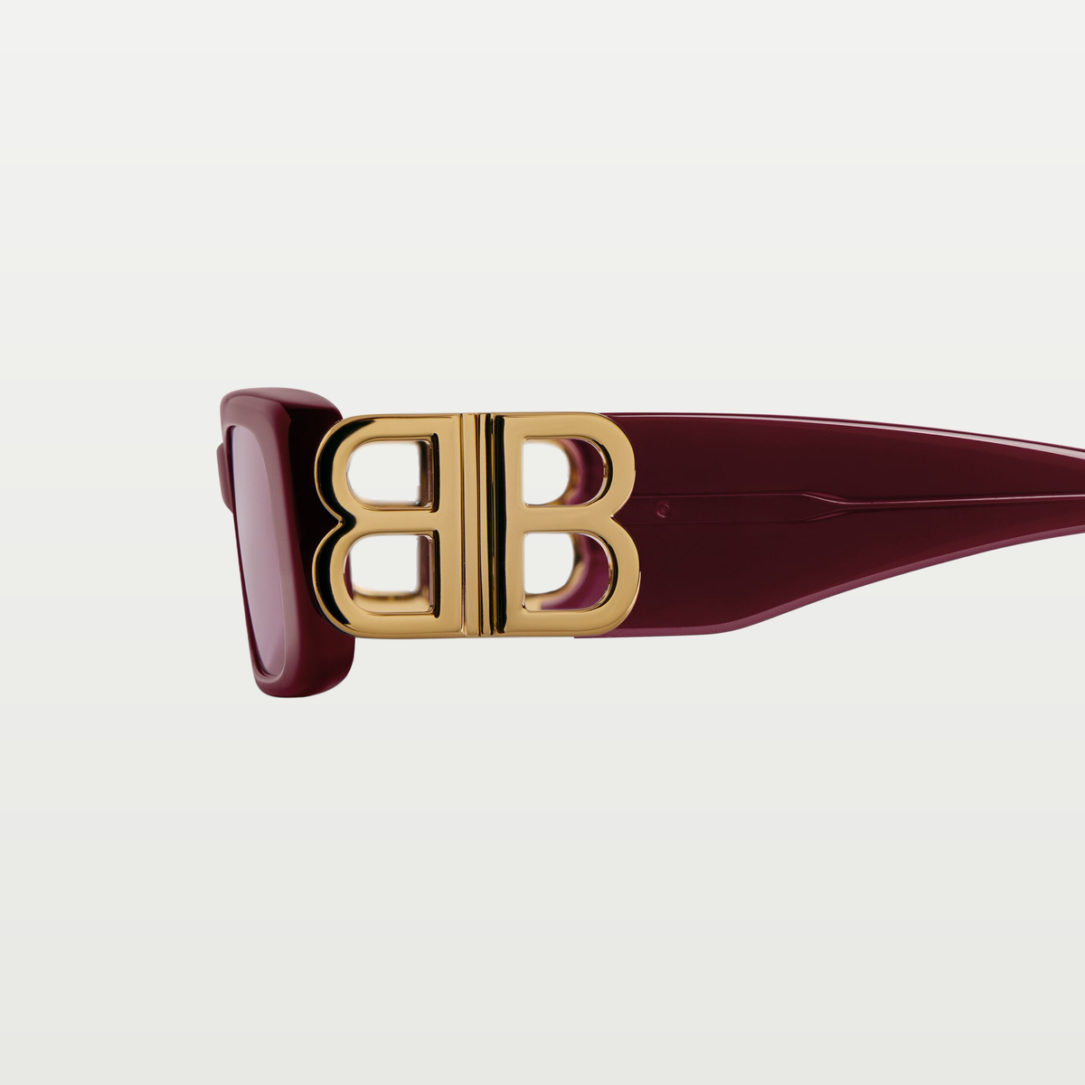 Balenciaga Women's Dynasty Rectangle Sunglasses in Dark Burgundy