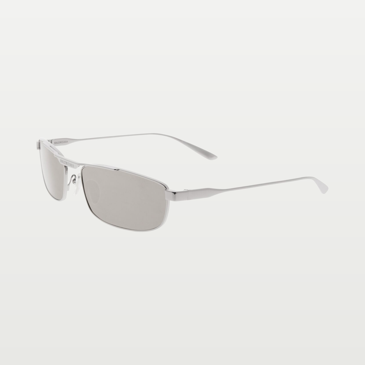 Balenciaga Tag 3.0 Rectangle Sunglasses in Light Grey