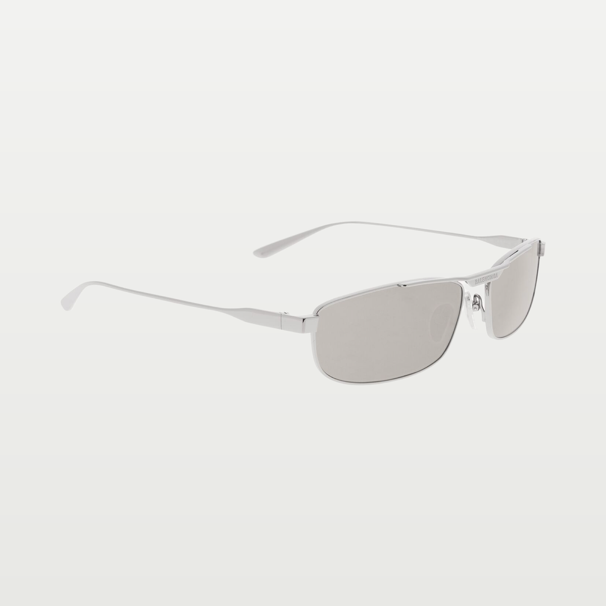 Balenciaga Tag 3.0 Rectangle Sunglasses in Light Grey