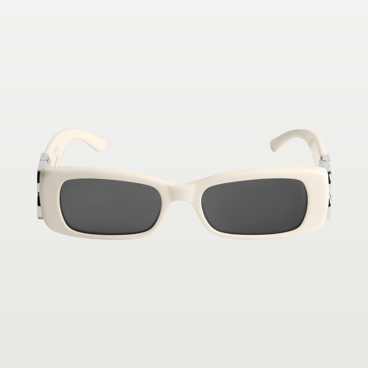 Balenciaga Women's Dynasty Rectangle Sunglasses in Ivory Cream