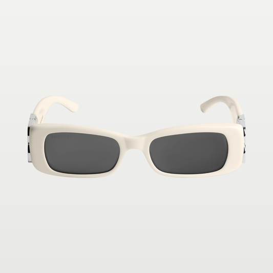 Balenciaga Women's Dynasty Rectangle Sunglasses in Ivory Cream