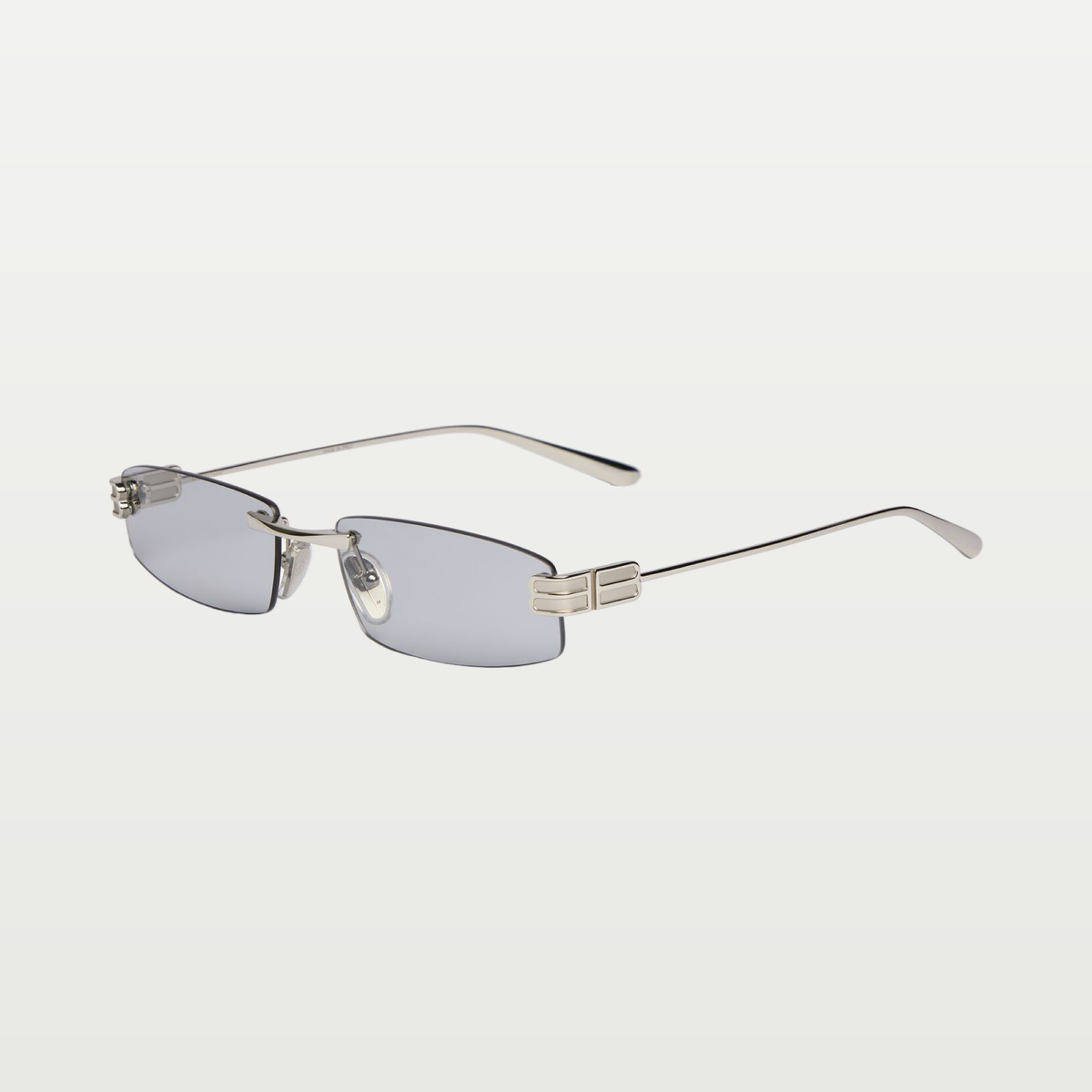 Balenciaga Women's Gossip Rectangle M Sunglasses in Silver