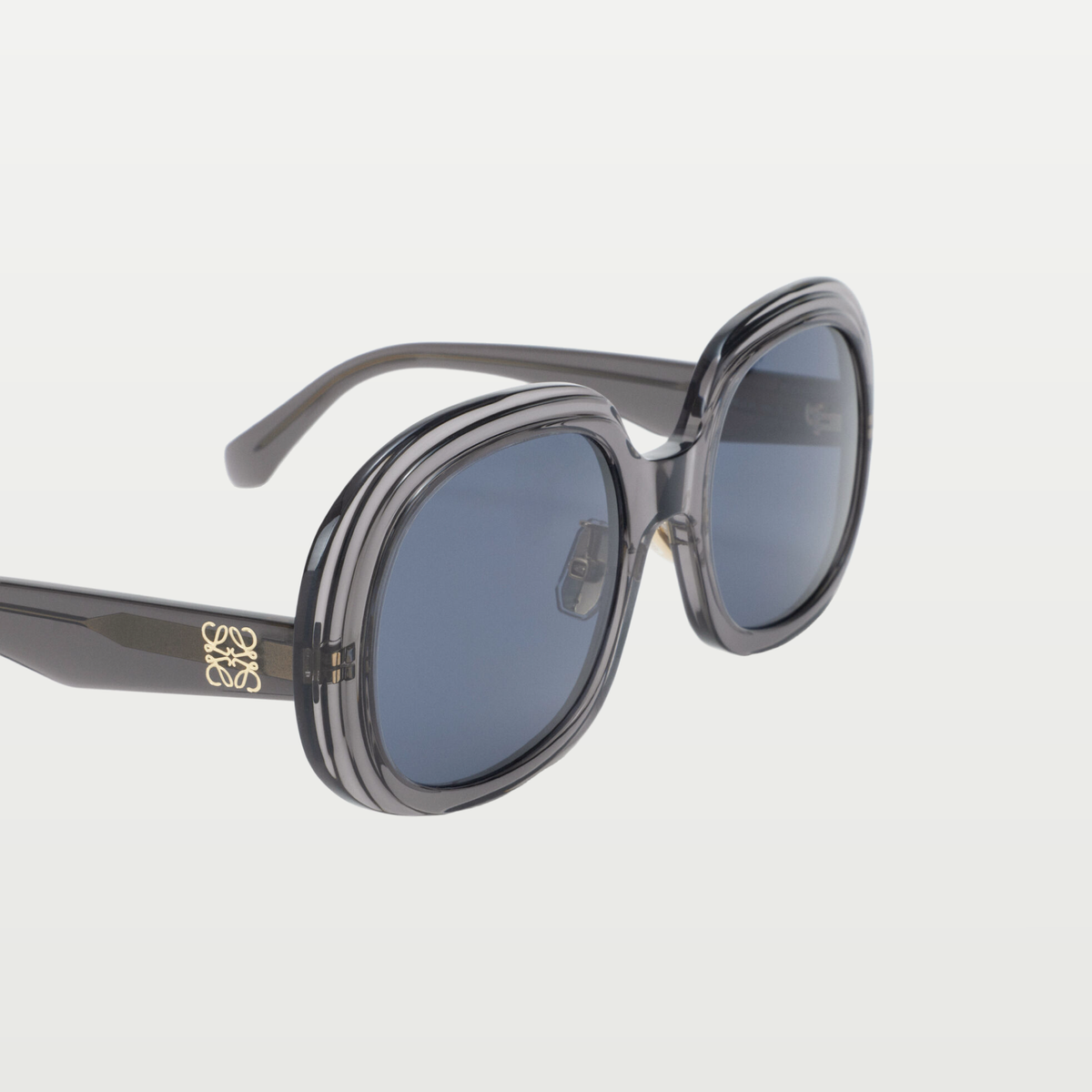 LOEWE Mini Anagram Steps Square sunglasses in Transparent Asphalt