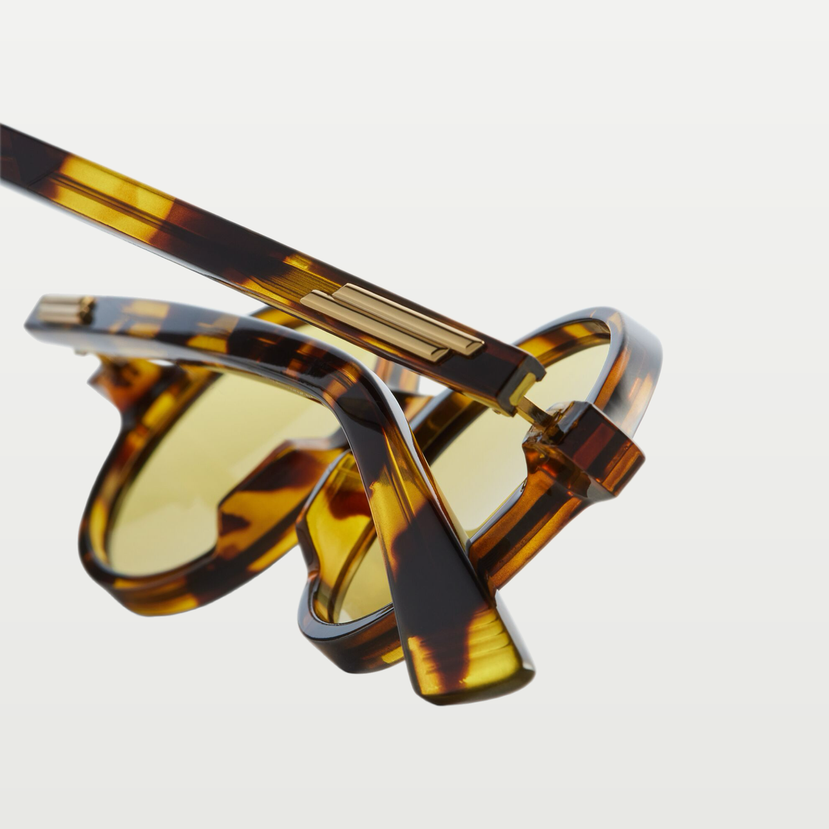 Bottega Veneta Classic Round Sunglasses in Havana/yellow