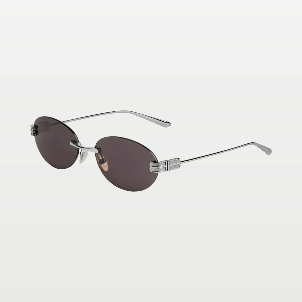 Balenciaga Gossip Oval Af Sunglasses in Silver/black — Silver/Black