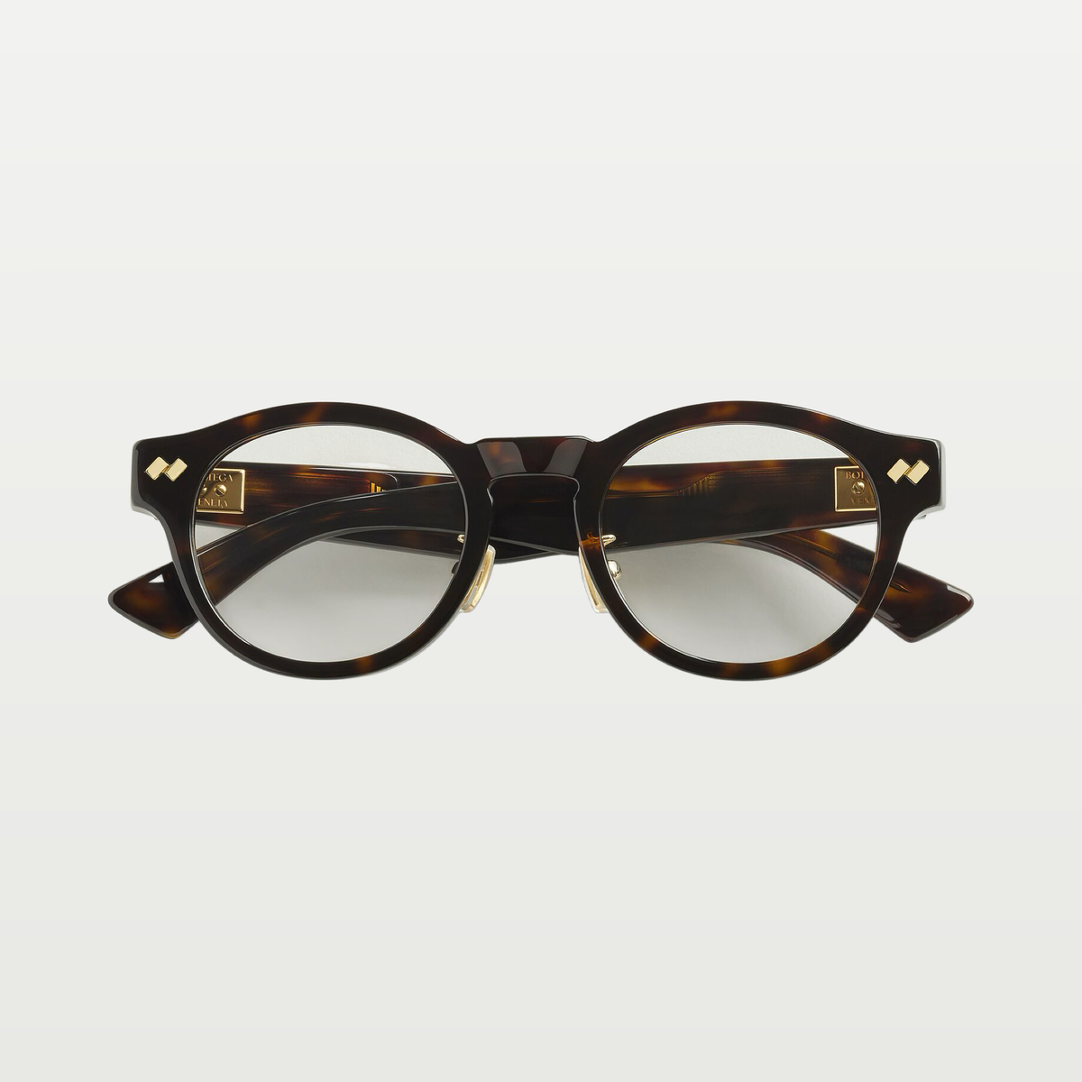 Bottega Veneta Dizzy Round Eyeglasses in Havana/transparent