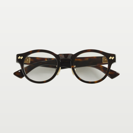 Bottega Veneta Dizzy Round Eyeglasses in Havana/transparent