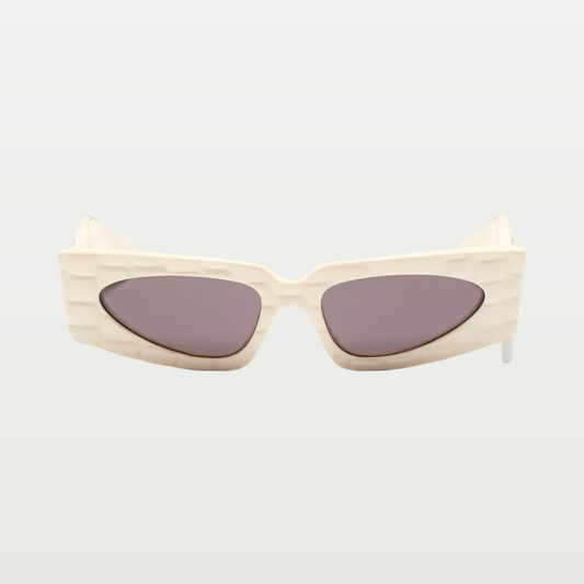 Valentino Rectangular Acetate Eyewear — IVORY/GRADIENT GRAY