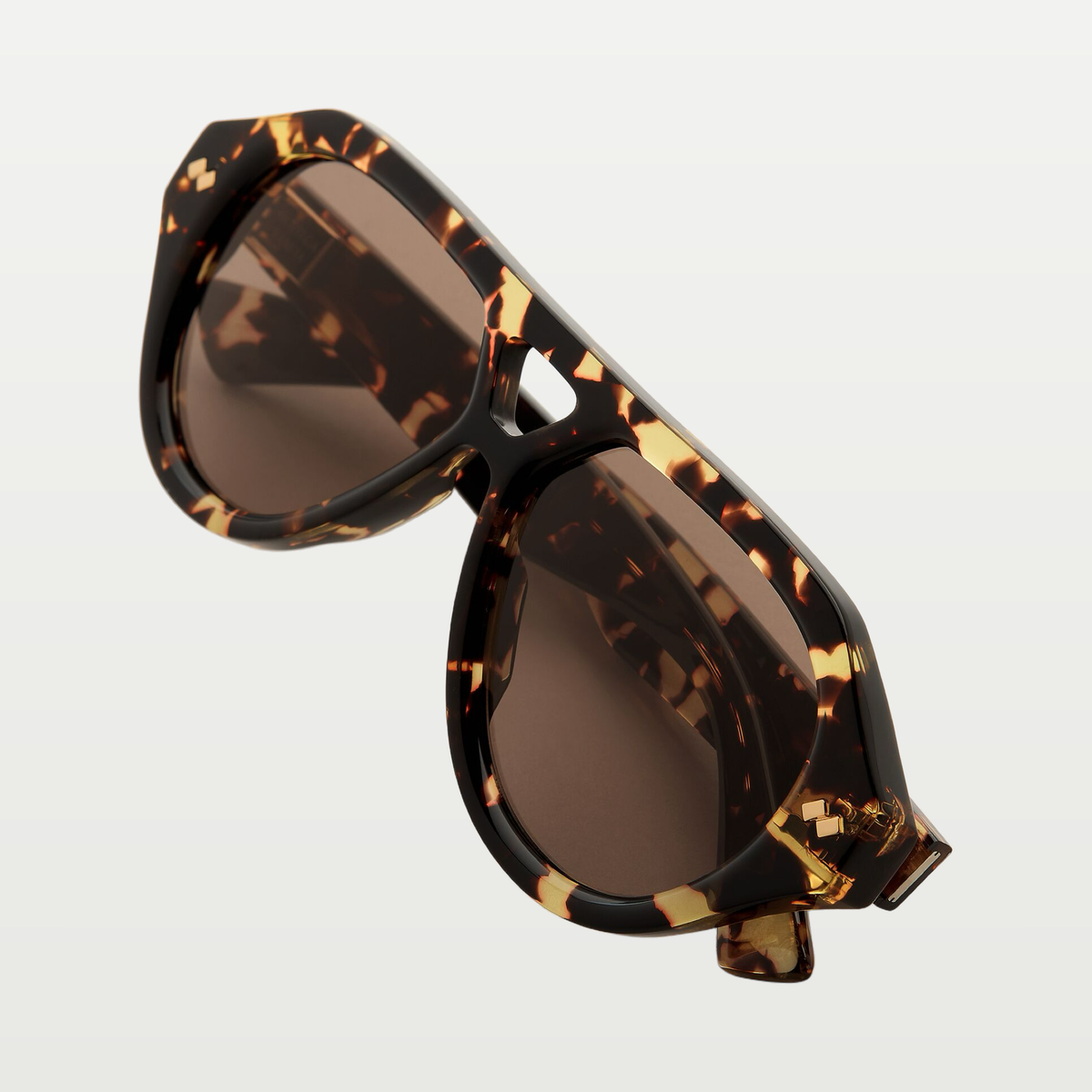 Bottega Veneta Dizzy Aviator Sunglasses in Havana/brown