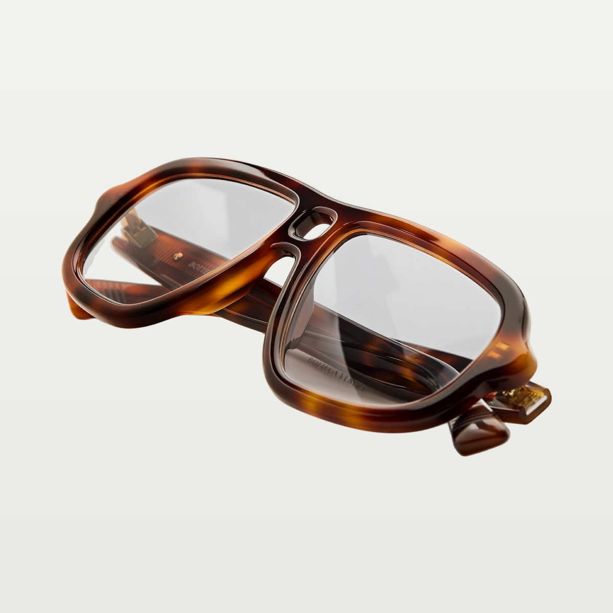 Bottega Veneta Sophia Ribbon Aviator Eyeglasses in Havana/transparent