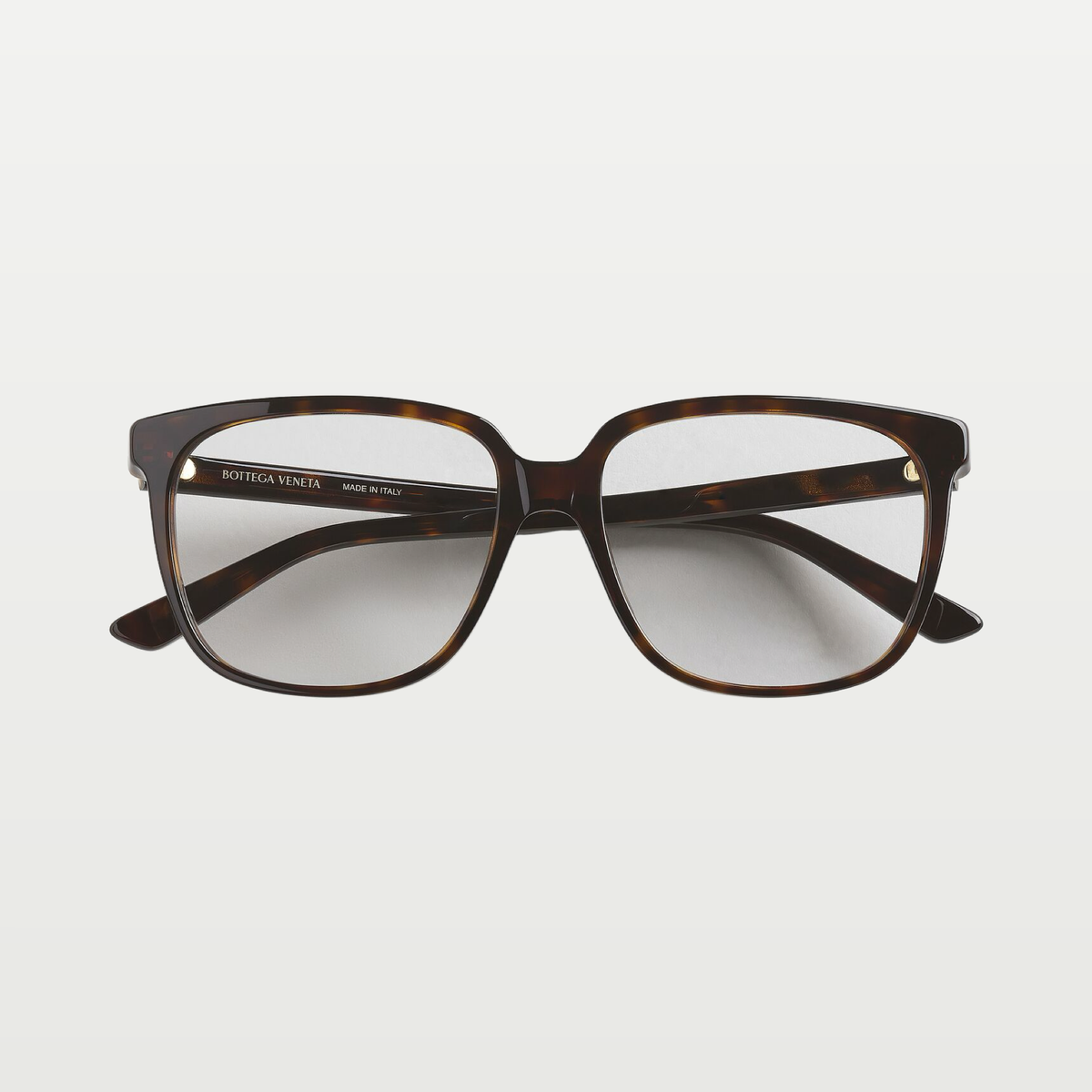 Bottega Veneta Classic Square Eyeglasses in Havana/transparent