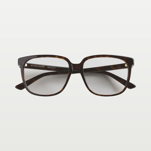 Bottega Veneta Classic Square Eyeglasses in Havana/transparent