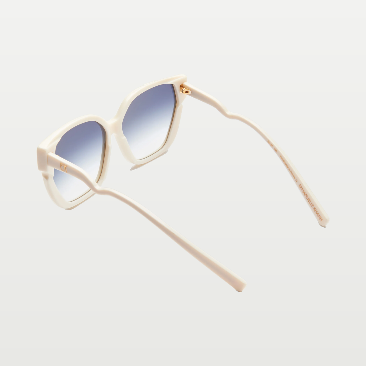 Emmanuelle Khanh Rectangular acetate sunglasses — ORGANIC IVORY