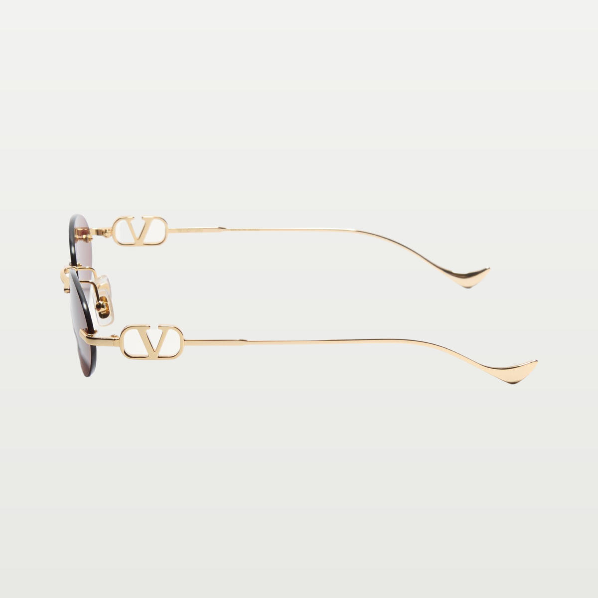 Valentino Geometric Metal Eyewear — GOLD/BROWN