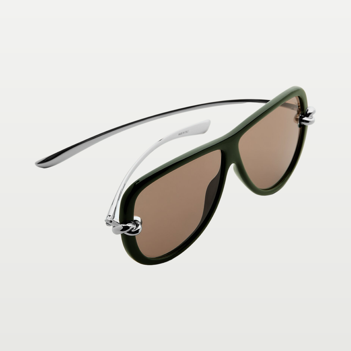 Bottega Veneta Knot Aviator Sunglasses in Green/brown