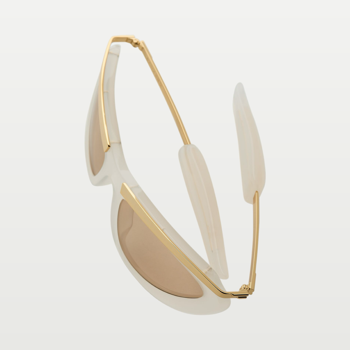 Bottega Veneta Prisma Cat Eye Sunglasses in Ivory/brown