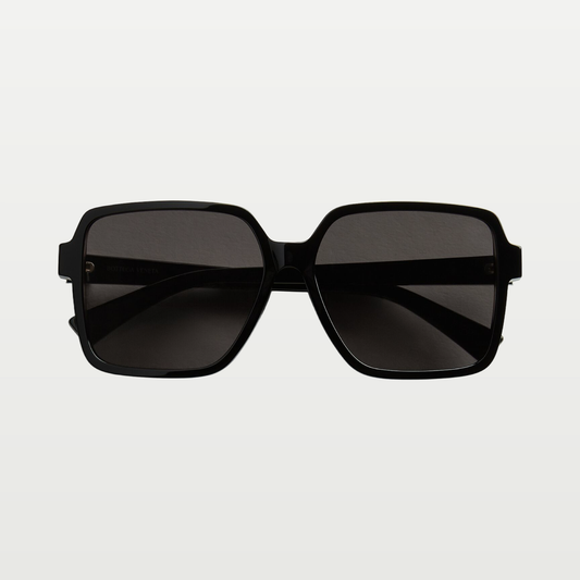 Bottega Veneta Soft Square Sunglasses in Black/grey