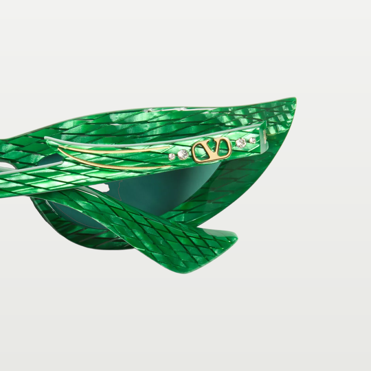Valentino Cat-Eye Acetate Eyewear — GREEN/GREEN