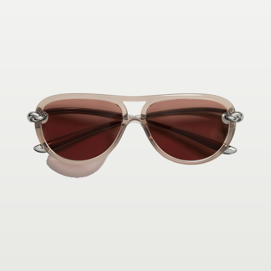 Bottega Veneta Knot Aviator Sunglasses in Brown