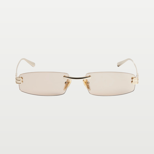 Balenciaga Women's Gossip Rectangle S Sunglasses in Light Gold/brown — Light Gold/Brown