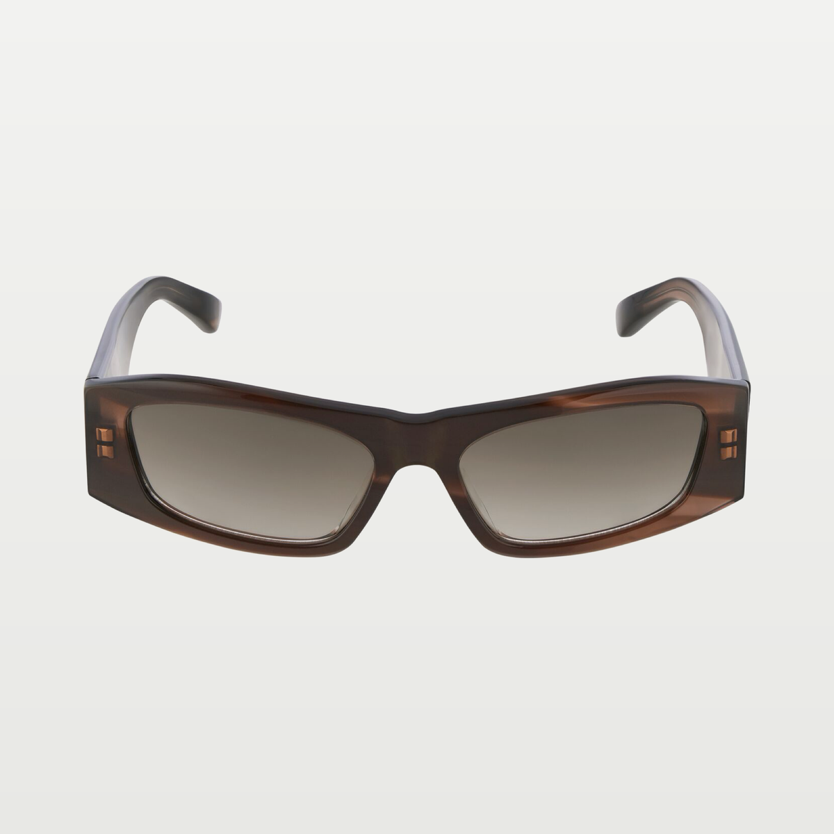 Balenciaga Women's Nano Rectangle Af Sunglasses in Metallic Brown Havana